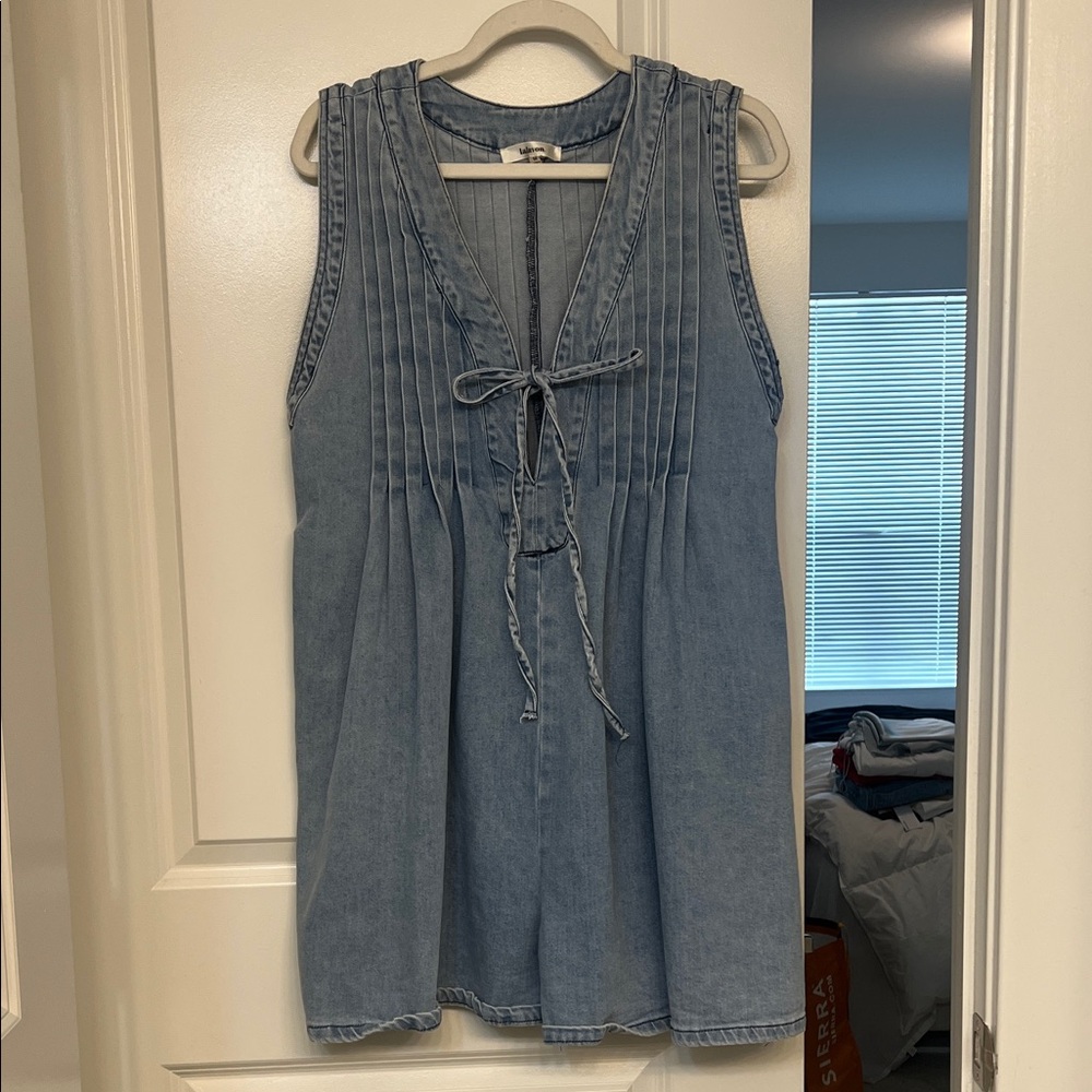 Blue Sleeveless Denim Romper